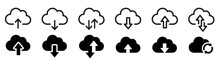 Cloud Download And Upload Icon. Upload Download Cloud Arrow. Line Style. Download Cloud Computing Outline And Filled Vector Sign. Download Symbol.