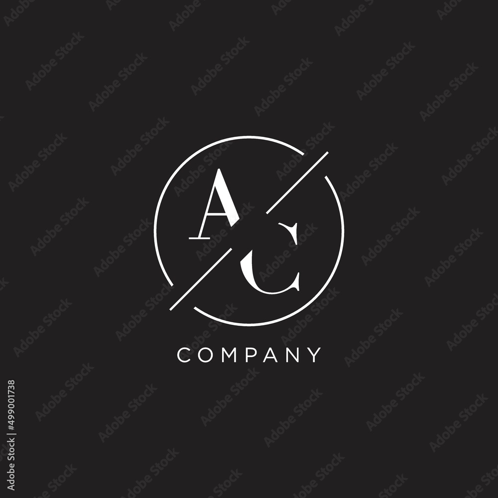 Letter AC logo with simple circle line. Creative look monogram logo ...