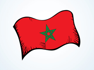 Wall Mural - Flag of Morocco. Vector drawing icon