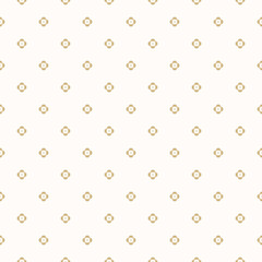 simple golden floral pattern. vector minimalist seamless texture with small flower shapes. abstract 