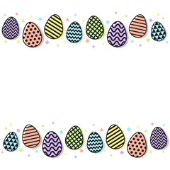 Wall Mural - Easter background with decorative eggs. Vector