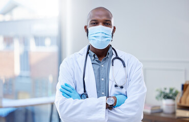 Poster - The only thing I want to spread is good medical advice. Shot of a male doctor wearing a surgical mask and gloves.