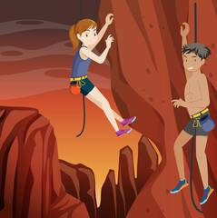 Poster - Outdoor rock climbing scene