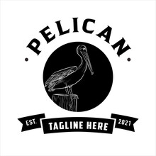 Pelican Logo, Company Logo Design Idea, Vector Illustration
