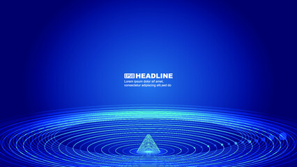 Poster - Dot line and spiral Internet technology communication technology big data background