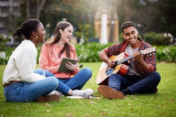 Poster - You can call us best friends. Shot of three students sitting together on campus.