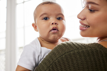 Canvas Print - A baby boy always is that anchor of your life. Shot of a young mother holding her baby.