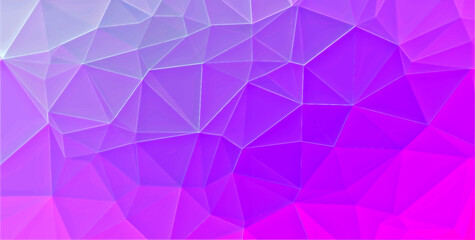 Wall Mural - Vibrant pink background with triangular polygons. Abstract low poly design.