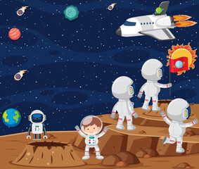 Wall Mural - astronaut exploring the space