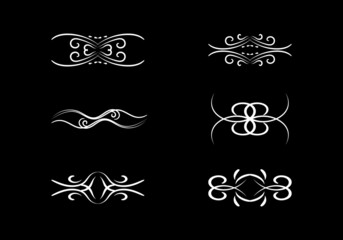 Wall Mural - Luxury Black and retro dividers set. Calligraphic design elements vector.