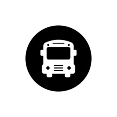 Poster - School bus icon in black round