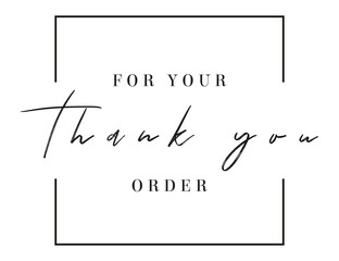Poster - Thank you for your order card design for online buyers illustration vector. vector thank you handwritten inscription. hand drawn lettering. Thank you calligraphy. Thank you card.
