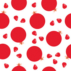 pattern with pomegranate on a white background