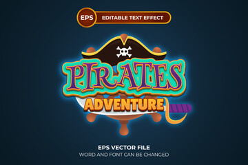 Pirates adventure editable text effect Pirates adventure logo game