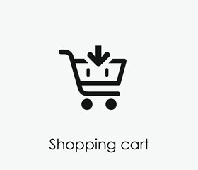 Poster - Shopping cart vector icon. Editable stroke. Symbol in Line Art Style for Design, Presentation, Website or Apps Elements, Logo. Pixel vector graphics - Vector