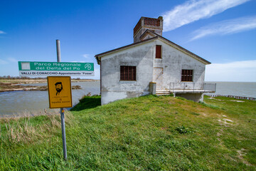 Wall Mural - valleys of comacchio marshes and rivers of the po delta regional park