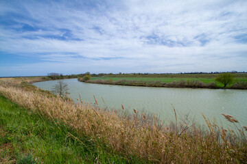 Wall Mural - valleys of comacchio marshes and rivers of the po delta regional park