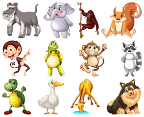 Canvas Print - Set of animal cartoon character