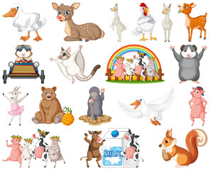 Poster - Set of animal cartoon character