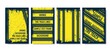 © longquattro - Grunge text tire tracks placard set