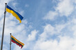 Flags of Ukraine and Lithuania.