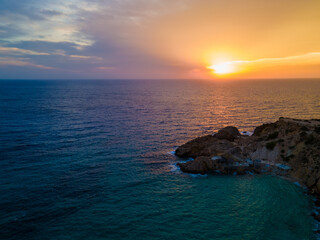 Cala Tarida beach in Ibiza, Spain