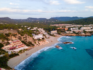 Cala Tarida beach in Ibiza, Spain