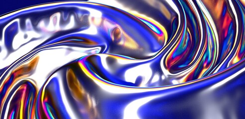 Aufkleber - Abstract line fluid colors backgrounds. Trendy Vibrant Fluid Colors. 3d render