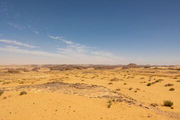 Wall Mural - Natural outcrop rock formations in the Sharaan Nature Reserve in Al Ula, north west Saudi Arabia