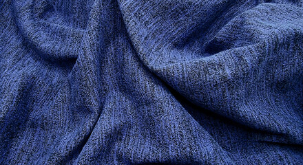 Wall Mural - blue textile cloth texture, close-up of fabrics, abstract images of fabrics. warm blue dark sweater fabric texture background wool close up. season winter autumn spring