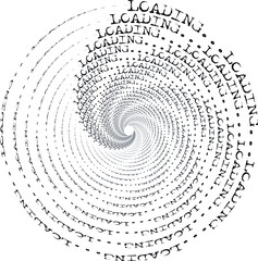 Wall Mural - word loading in a black and white spiral