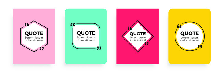 Sticker - Quote for your opportunities. Speech bubbles with quote marks. Quote frame for your text. Vector illustration.