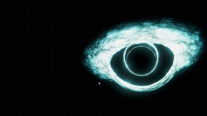 black hole with gravitational lens effect and the Blue Milky Way galaxy