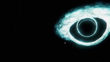 black hole with gravitational lens effect and the Blue Milky Way galaxy