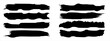 © high_resolution - Vector collection of artistic grungy black paint hand made creative brush stroke set isolated on banner background. A group of abstract grunge sketches for design education or graphic art decoration