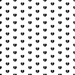 Poster - Square seamless background pattern from black broken heart symbols. The pattern is evenly filled. Vector illustration on white background