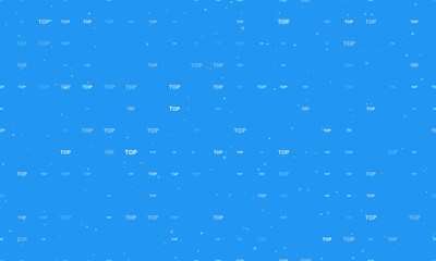 Poster - Seamless background pattern of evenly spaced white top symbols of different sizes and opacity. Vector illustration on blue background with stars