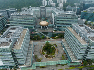 top down view of science park in hong kong city