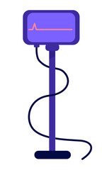 Fototapete - Device for monitoring heart health semi flat color vector object. Cardiac death. Full sized item on white. Measuring pulse. Simple cartoon style illustration for web graphic design and animation
