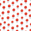 Cute red mushrooms vector pattern