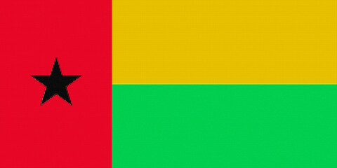 Wall Mural - Guinea Bissau  flag. GW national goverment symbol. State banner of capital  Bissau  city. Guinea Bissau  patriotism logo. Nation independence day GNB. Flag with colored tiles texture. 2D Image