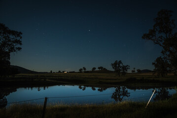 Sticker - lake at night