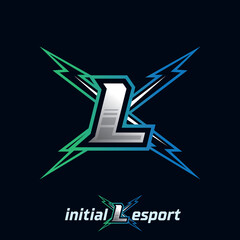 Wall Mural - Initial L letter esport logo illustration, esport mascot gamer team work design, streamer logo