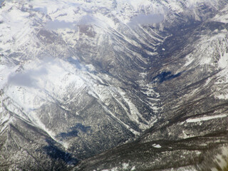 Canvas Print - Aerial view of a mountain valley