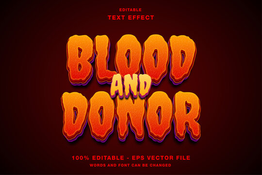 Template of Blood and Donor Editable Text effect