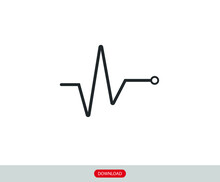 Heartbeat Icon Vector. Linear Style Sign For Mobile Concept And Web Design. Pulse Symbol Illustration.