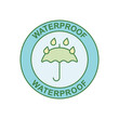waterproof label icon in color icon, isolated on white background 