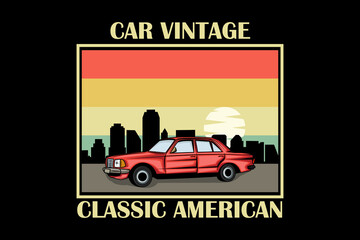 Wall Mural - car vintage classic american retro design landscape