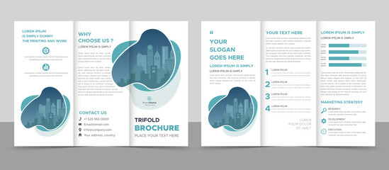 Wall Mural - Creative Corporate Modern Business Trifold Brochure Template Design.