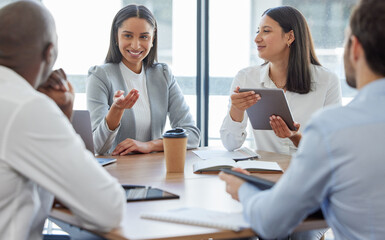 Aufkleber - do you have anything to add. shot of a group of businesspeople having a meeting in a boardroom at wo